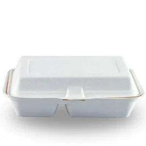 Envases Biodegradables Dos Compartimentos Caña de Azúcar 24 x 16cm