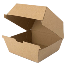 Cajas Hamburguesas Biodegradables Cartón Kraft Microcanal 13,5x12,5x8,5cm